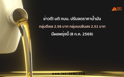 มติ กบน. สั่งลดราคาดีเซล 2.56 บาท กลุ่มเบนซินลง 2.51 บาท มีผล 8 ก.ค.นี้