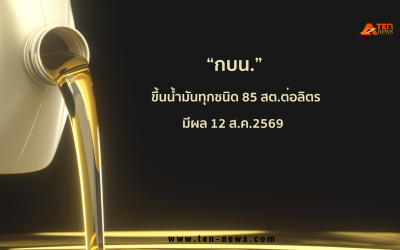 มติ กบน.ขึ้นราคาน้ำมันทุกชนิด 85 สต./ลิตร มีผล 12 ส.ค.69