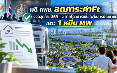 มติ กพช. ลดภาระค่าFt งวดสุดท้ายปี69 - ขยายโควตารับซื้อไฟโซลาร์ประชาชน แตะ 1 หมื่น MW